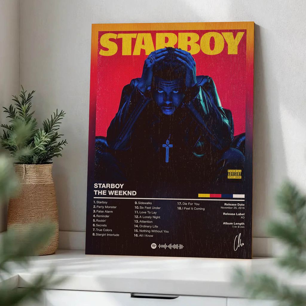 The Weeknd Starboy Wood Print by OnWood Australia