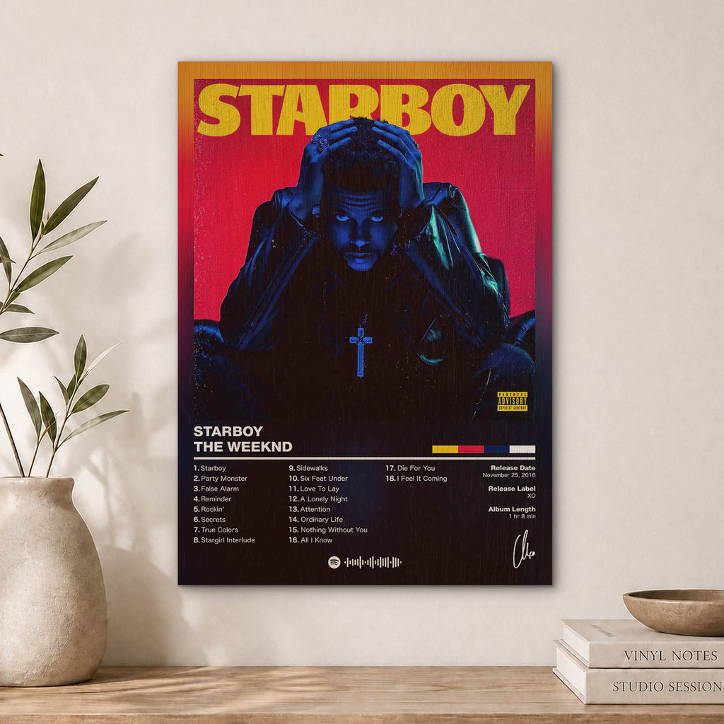 The Weeknd Starboy Wood Print by OnWood Australia