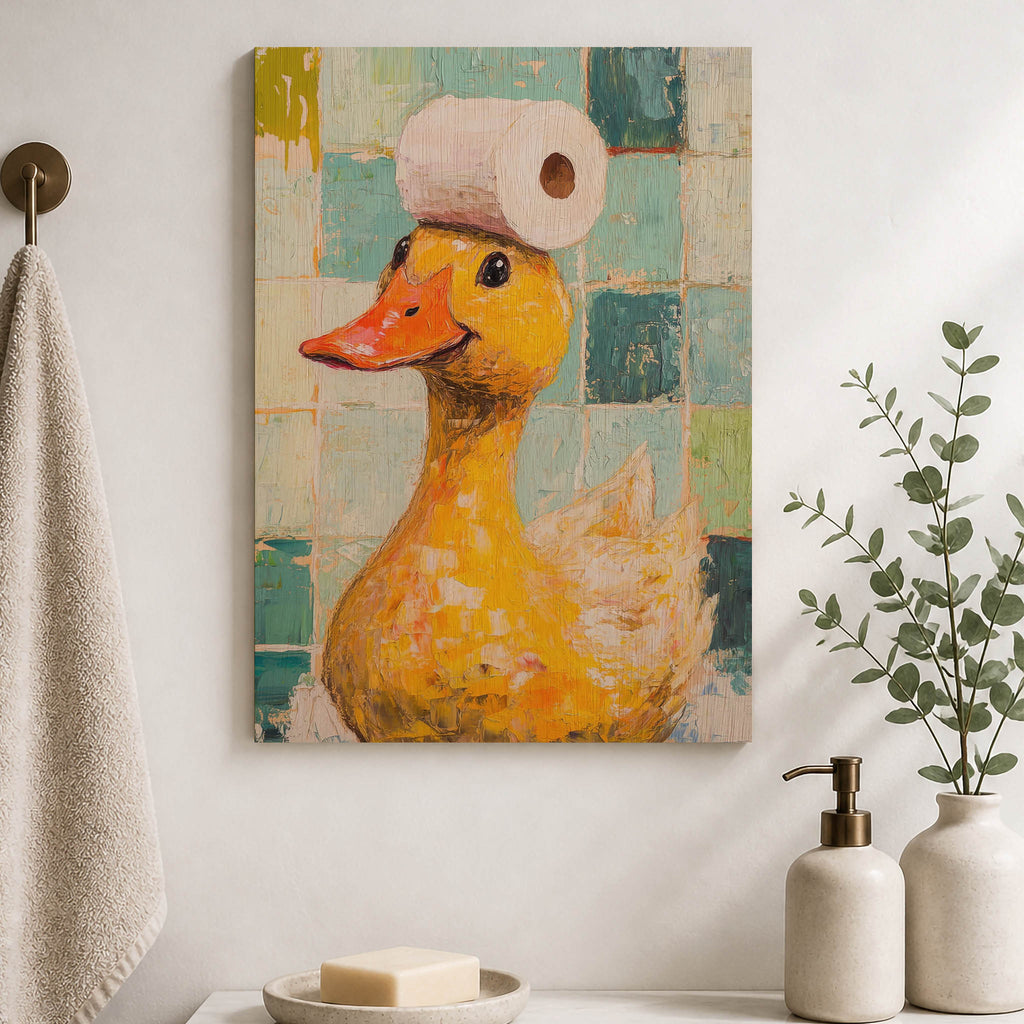 Toilet Paper Duck Wood Print by OnWood Australia