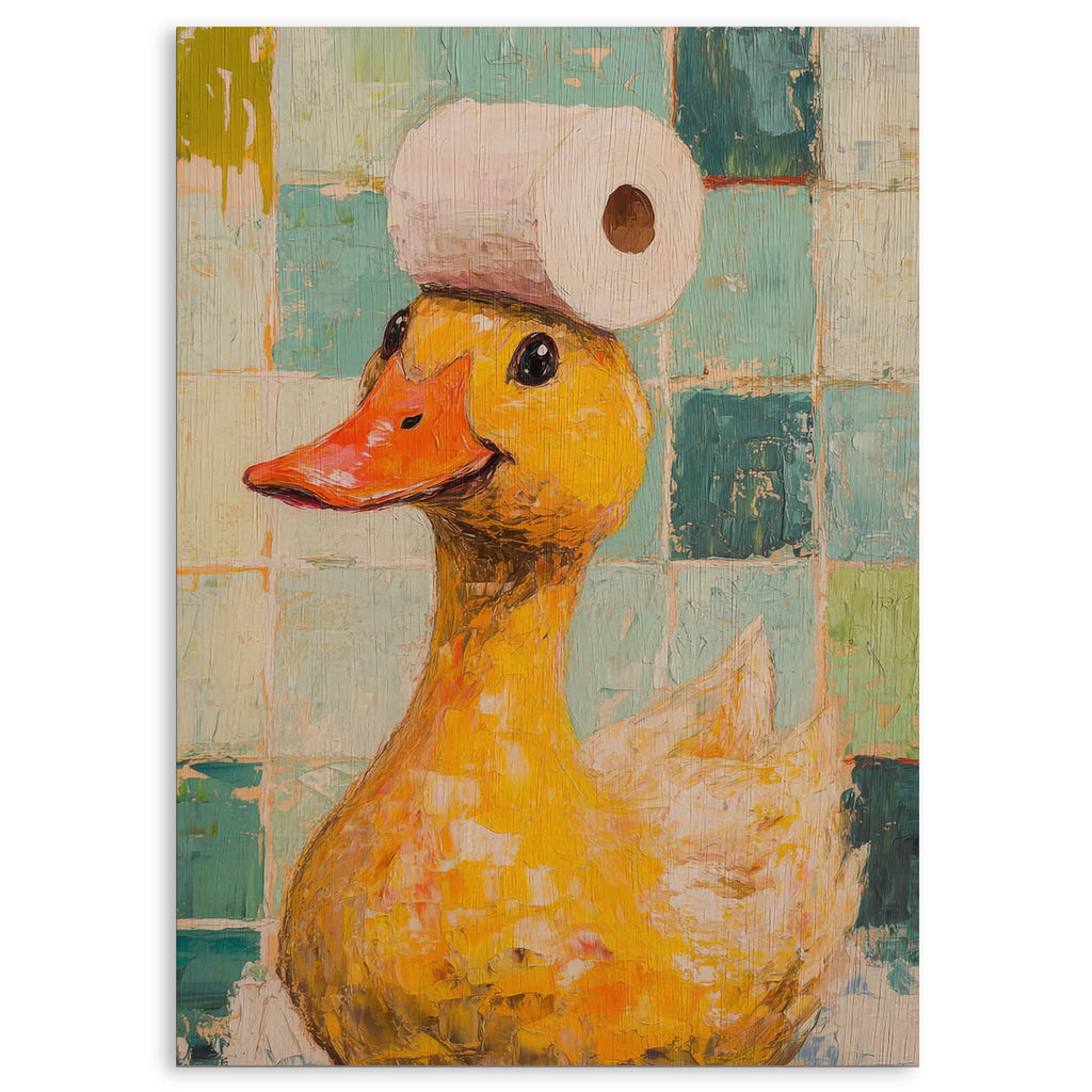 Toilet Paper Duck Wood Print by OnWood Australia