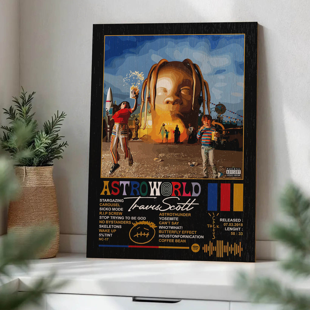 Travis Scott Astroworld Wood Print by OnWood Australia