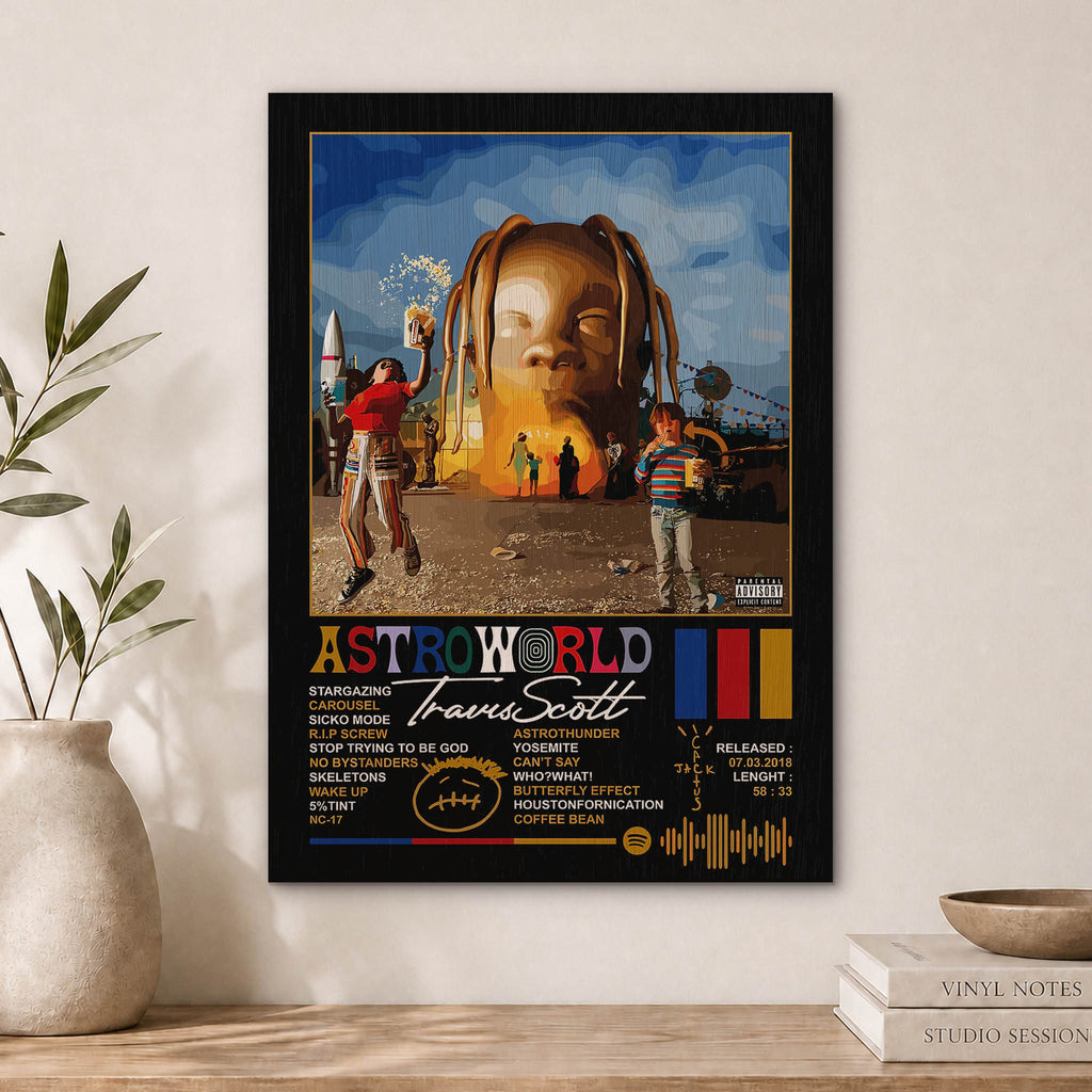 Travis Scott Astroworld Wood Print by OnWood Australia