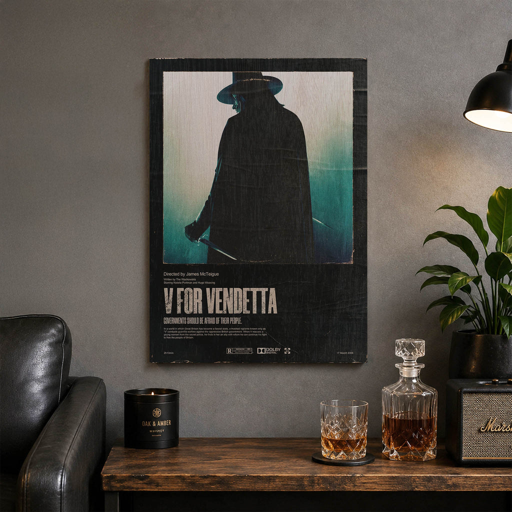 V for Vendetta Wood Print by OnWood Australia