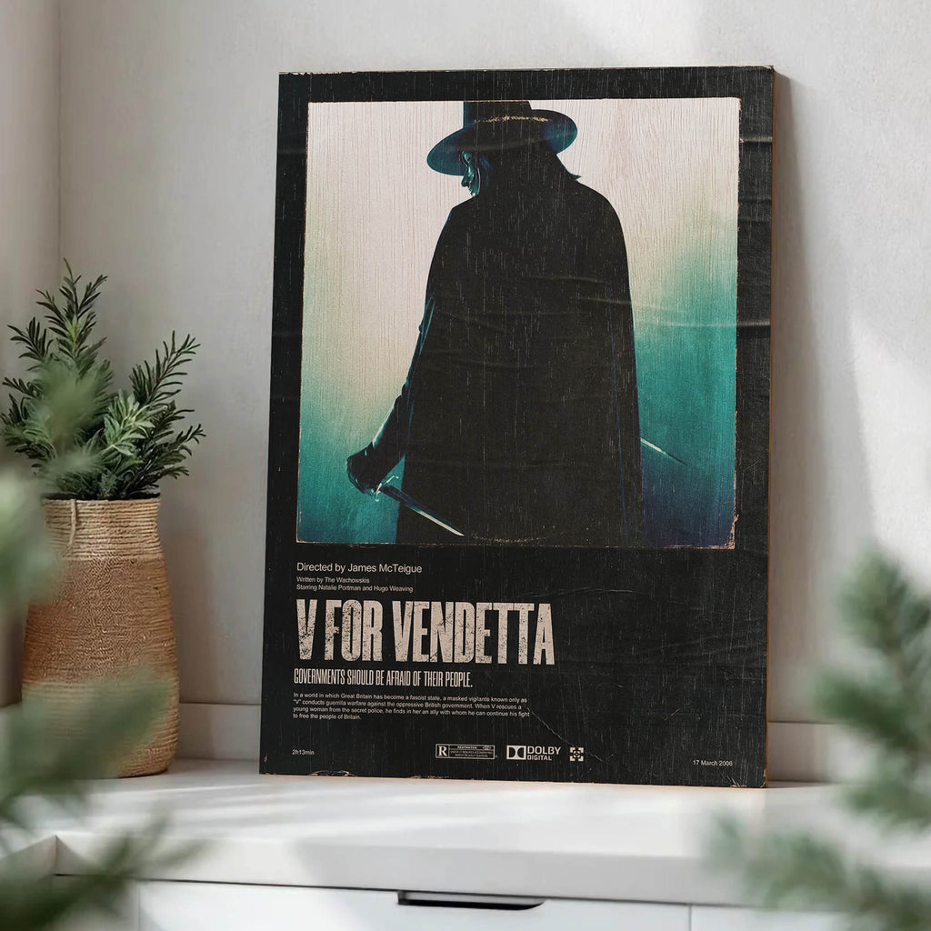 V for Vendetta Wood Print by OnWood Australia
